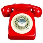 40200 Retro Phone Rotary Design Landline For Home Red 610683440200