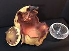 474410 Innovation Oak Leaf Potpourri Diffuser Bowl Candle Holder Figural Incense
