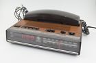 7-4712 Ge Neral Electric Clock Radio Phone Model Brown Vinta Retro