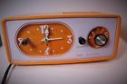 800.200304 Sears Vintage Roebuck Bright Orange Transistor Alarm Clock Radio Works