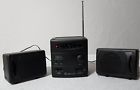 8157 Lifelong Clock Radio Black Mini Boombox With Detachable Speakers