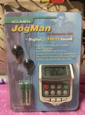 601101 Acumen Jogman Digital Fm Sound Device And Pedometer Model #601101 Vintage In Box