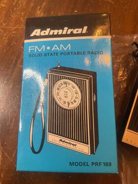 Prf169 Admiral Vintage Am Solid State Portable Radio Model Prf 169 New Original Box Prf169 Admiral Vintage Am Solid State Portable Radio Model Prf 169 New Original Box