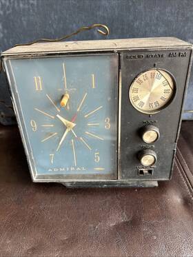 Tc511ra Admiral Vintage Clock Radio Wood Grain Solid State Am / Fm Tested Model