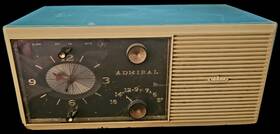 Y3048 Admiral Vintage Aqua Blue Tube Am Radio Clock Alarm