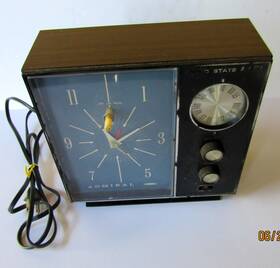 Yc511ra Admiral Vintage Retro Clock Radio Wood Grain Blue Am / Fm Tested Model