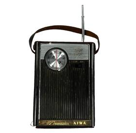 Ar-117 Aiwa Solid State 10 Transistor Portable Am Fm Radio Case Tested Works Vtg