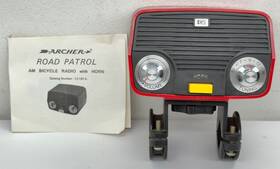 12-197a Archer Vintage Road Patrol Bicycle Am Radio With Horn Screw Mount Untested