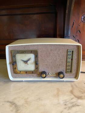 Arvin Sessions 758t Vintage Tube Clock Radio Am Mid Century Untested Parts