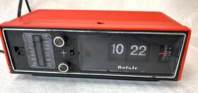 10f-4h Belair Vintage Red Flip Clock Radio Works Missing Knobs Parts/repair Read