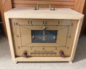 25-737 Bendix 753wx Vint Aviation Corporation Model Am Radio Clock Blonde Wood 25-737 Bendix 753wx Vint Aviation Corporation Model Am Radio Clock Blonde Wood