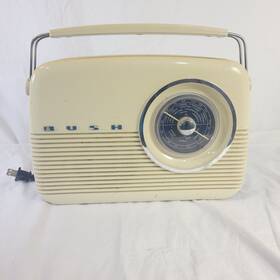 Tr82 Bush Am / Fm Radio Blue Retro Style Yellowing Discolored