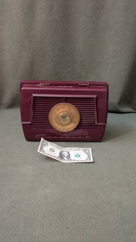 1p55 Capehart Rare Vintage 1955 Farnsworth Model Portable Am Plastic Tube Radio