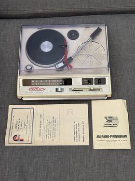 Rp-89 Century Vintage Portable Am Radio And Phonograph Tested Works