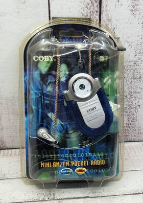 Coby 716829100783 Vintage Cx-7 Am/fm Radio Blue Headphones Portable Dbbs 2002