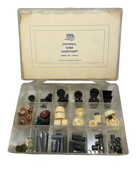 1174-a1 Colman Universal Knob Assortment Case Stock No Vintage Radio Knobs