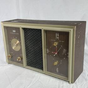 Ra-44-8299a Coronado Vintage Am Clock Radio 3 Panel Mcm 14 Inch X8 Needs Work Read