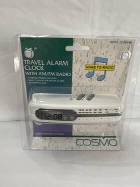 Cr-2509-05 Cosmo Vintage Travel Alarm Clock Radio Am/fm Cr2509-05 New Sealed Retro Lcd