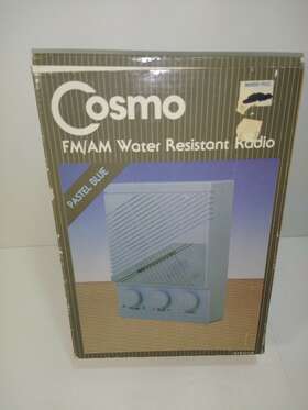 R2410-08 Cosmo Vintage Fm/am Blue Water Resistant Portable Radio Nos