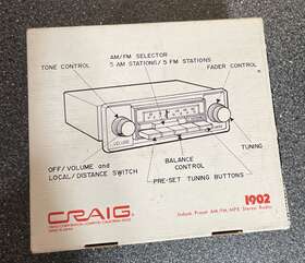 1902 Craig Indash Preset Am/fm / Mpx Model Box And Instructions Cib 1977