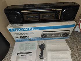Crown P-600 Vintage 1977 Am/fm/cassette Boombox Stereo Radio Recorder Japan Box