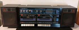 Sz-2100 Crown Vtg P-830 Stereo Radio Cassette Double Deck With Detach Speakers Works