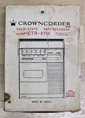 Ctr-8750 Crowncorder Crown Corder Solid State Vintage Tape Recorder Rare Nib Made In Korea