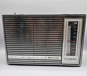 Fm-105 Electra Vintage High Fidelity Solid State 14 Am/fm Radio - Working