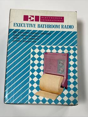 Electronics International 1894 Executive Bathroom Radio Toilet Paper Novelty Vintage Nos Works Fathers Day Gift