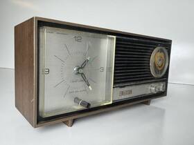 31l66 Emerson Vintage Electric Clock Radio Solid State 1950s 1960s Works