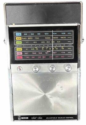 31p78a Emerson Solid State Multiband Radio Receiver Am Fm Mb Sw Pb1 Pb2 Not Working Vtg
