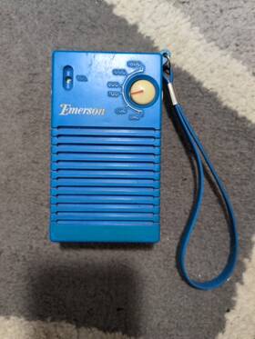 P3300 Emerson Vintage 1977 Am Pocket Radio Royal Blue Excellent Free Shipping