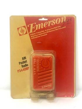P3440bp Emerson Vintage Am Pocket Radio With Ear Plug
