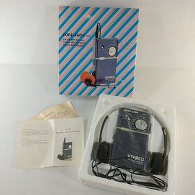 4844 Fone Tech Vintage Am/fm/fm-mpx Portable Stereo Receiver With Headphones And Box