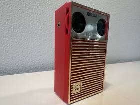 Fs-701 Four Star Vintage New 70s Solid State Radio In Red W Clear Case - Rare