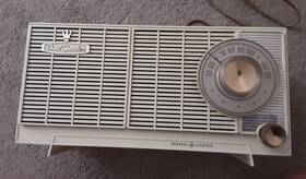 113a7925 Ge General Electric Tube Radio Dual Speaker 1950s Works Mdl T-143a Woodgrain Finish