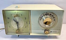 505c Ge Vintage General Electric Clock Radio Alarm Model White Retro Notes