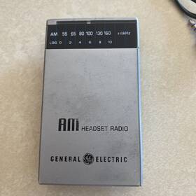 7-1110a Ge General Electric Portable Am Radio Headset Vintage Rare
