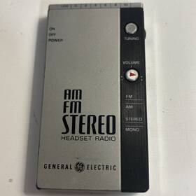 7-1750b Ge Rare Am Fm Stero Headset Radio By General Electric. 7-1750b. Tested And Works