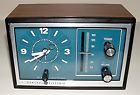 7-4728a Ge General Electric Vintage Wood Grain Blue Face Analog Alarm