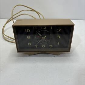 7h215 Ge Vtg 50s Telechron Electric Clock With Alarm Model Made In Usa Works Well