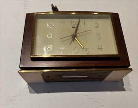 7ha188 Ge Vintage Mantle Clock Mcm Electric Mahogany