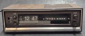 Ge B15b03rg Vtg Am Only Clock Radio Woodgrain Tested Works Flip Number Display Mcm Retro