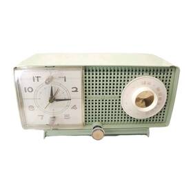 C-438b Ge General Electric Model Vintage Tube Clock Am Radio Green 1959