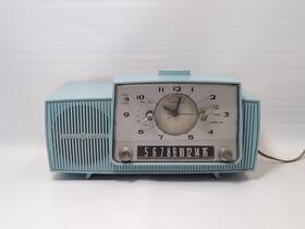 C-481a Ge Vintage General Electric Blue Am Tube Clock Radio Parts/repair
