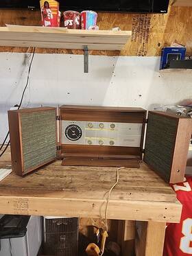 T-1500a Ge General Electric Vintage Rare Tube Radio Amp Stereo Walnut Console Table Stereophonic