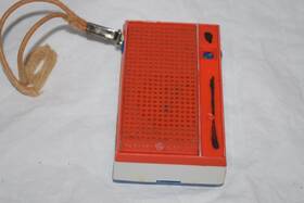 P2751c Ge Vintage Pocket Transistor Radio Bicentennial Red White Blue Star Stripe Works