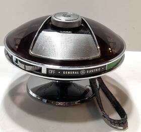 P2775 Ge Vtg 1970s General Electric Ufo Saucer Portable Transistor Radio Works Htf