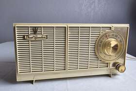 T-141a Ge Vtg 1960 Dual Speaker General Electric Tube Am Radio Mid Century Works