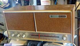 T1234b Ge T1234 Rare General Electric Dual Speaker Tube Radio Good Inch Walnut Case Fm Work
